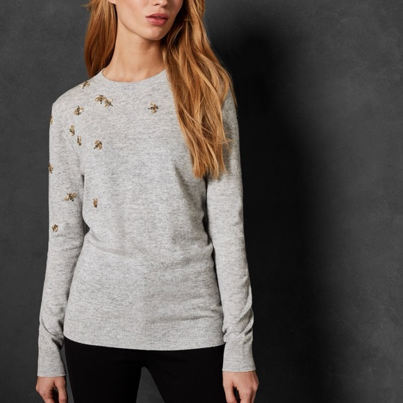 Ted Baker Bee Embellished Wool Sweater 